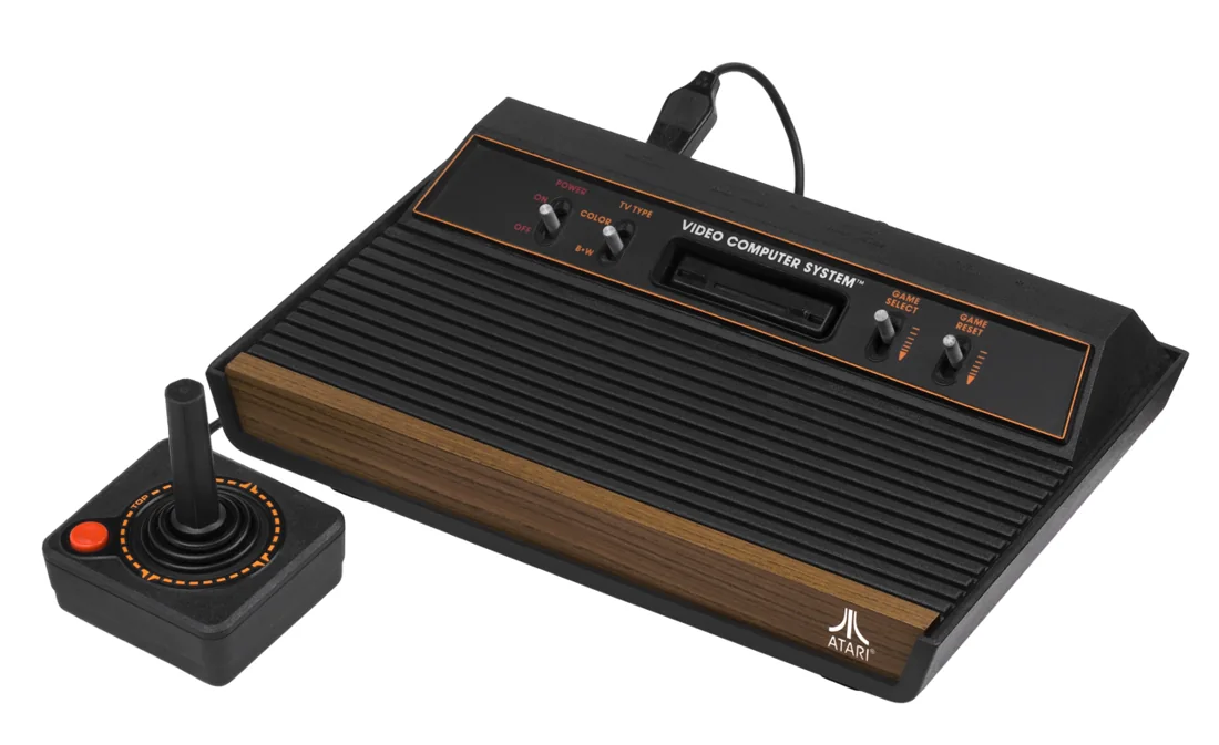 Atari 2600 de madeira com joystick