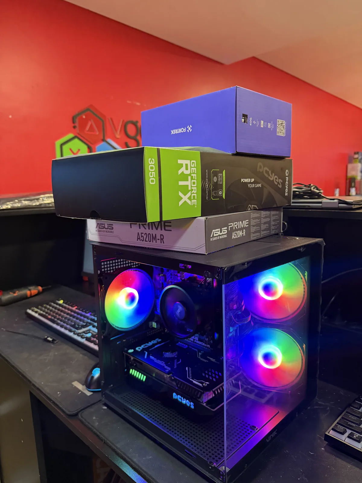 Montagem de PC gamer com placa-mãe Asus e RTX 3050 - VGamer Sorocaba